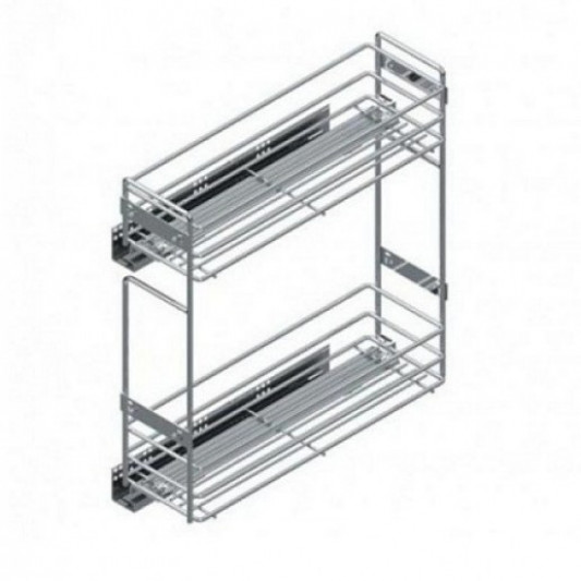 Карго Starax 200 2 полки полного выдвижения на тандемах Blum хром левое S-2441-C - 0