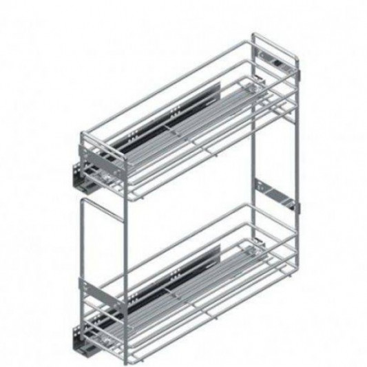 Карго Starax 150 2 полки полного выдвижения на тандемах Blum хром левое S-2414-C - 0