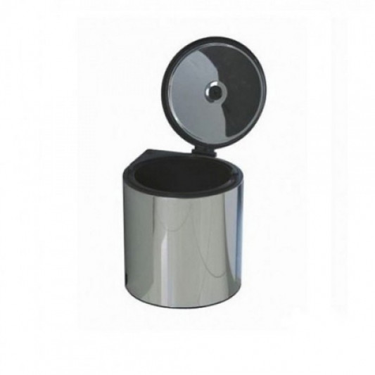 Відро Starax кругле 10л з відкидною кришкою хром S-2251-SS - 2