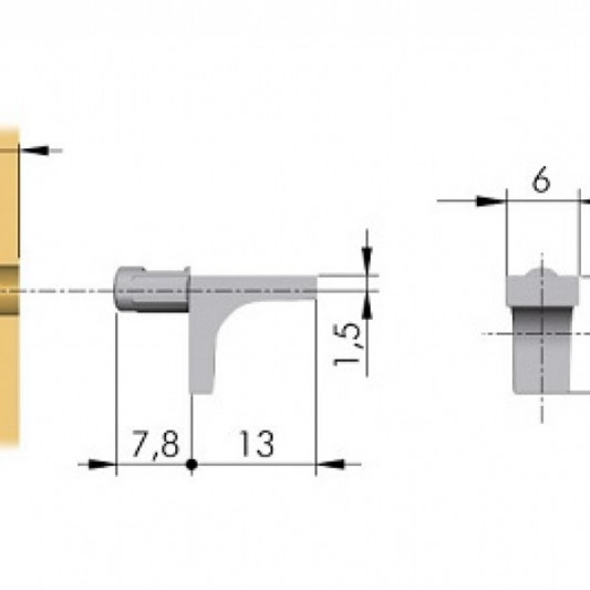 Полицетримач K-Line для ДСП без фіксації Ø5 - 1