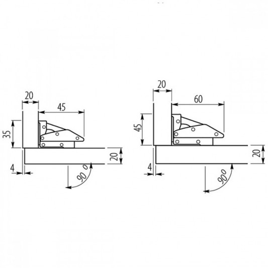 Петля мебельная GTV малая Лягушка - 1