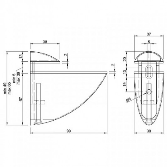 Пелікан Р 1511 хром 107×70 - 1