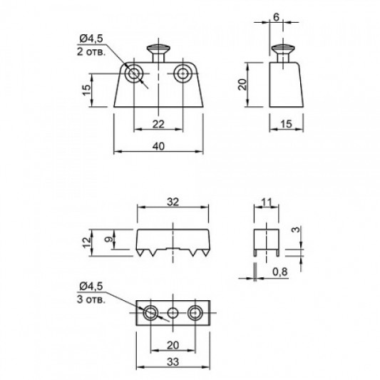 Трапецієвидна стяжка TZ 4 TD Hettich нікель - 1