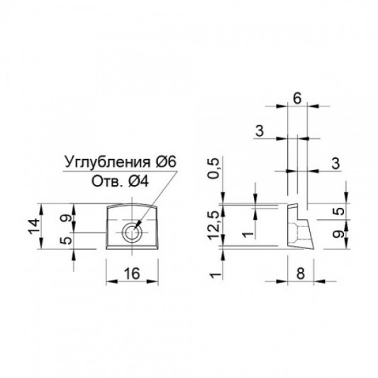 Тримач дзеркала пластиковий LUX білий - 1
