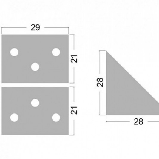 Куточок металевий з пластиковою накладкою LS подвійний чорний - 1