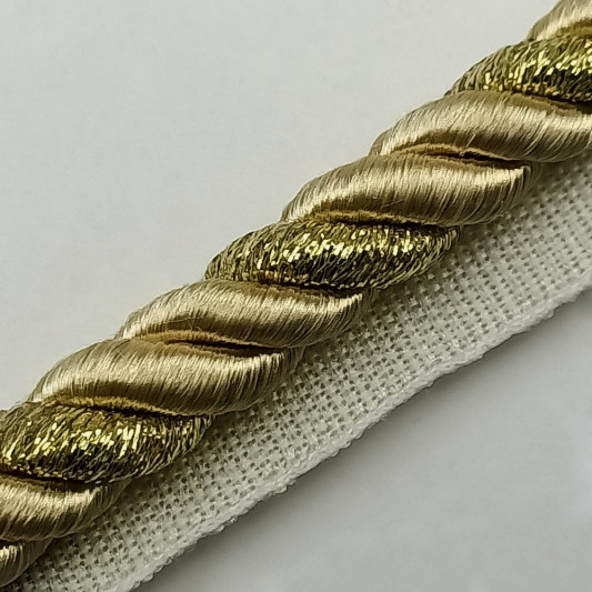 Кант вшивний 50 м жовтий з золотом - 0