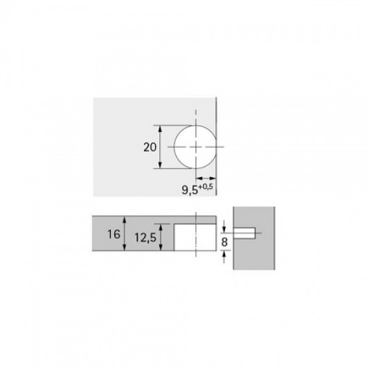Стяжка з бортиком VB 35M/16 Hettich коричнева - 1
