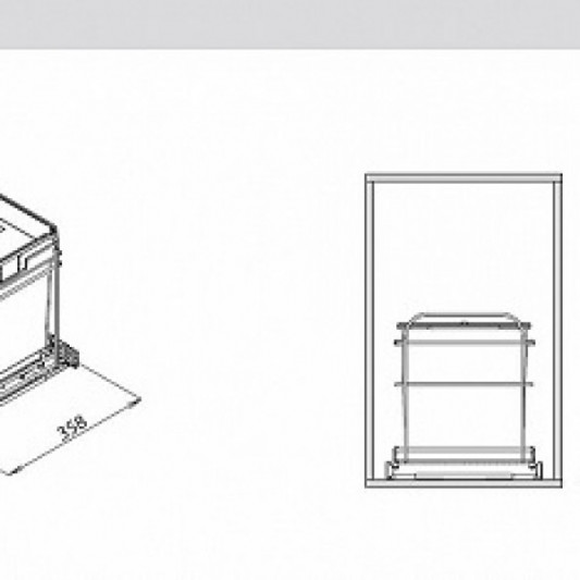 Сортер для роздільного сміття в 400 модуль, 2 відра по 15л Vibo - 1