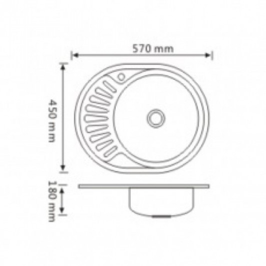 Мийка 57×45 врізна декор Valeso - 1