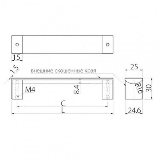Ручка GTV ARES 256 чорна - 1