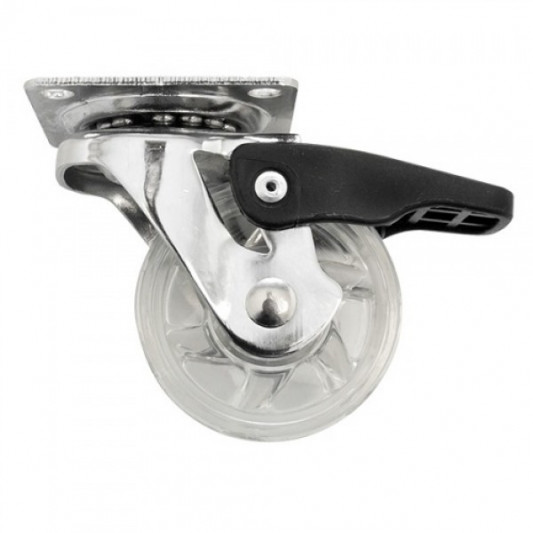 Ролик прозорий з майданчиком Ø35 з гальмом SM - 0