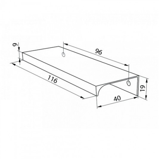 Ручка DV 002 A 96 алюміній  L-116 - 1