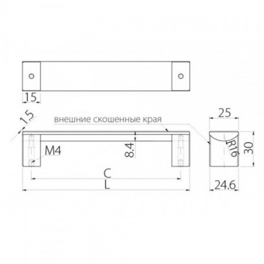 Ручка GTV ARES 128 чорна - 1