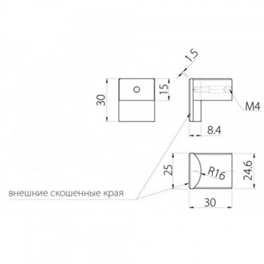 Ручка GTV ARES 30 чорна - 1