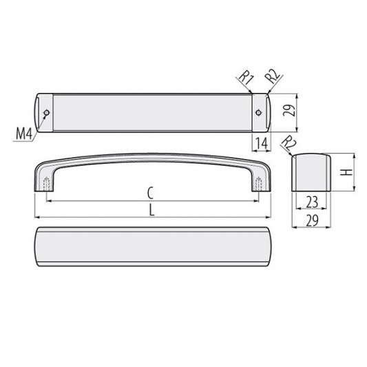 Ручка GTV MONZA 160 хром-біла - 1