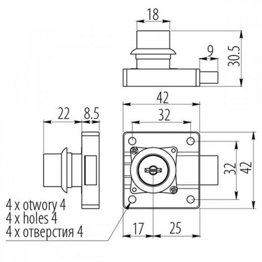 Замок GTV квадратний хром 138 + цифровий ключ - 1