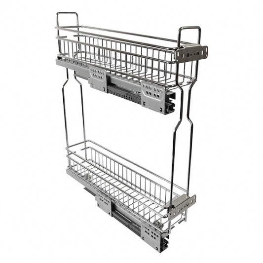 Карго Linken System SPARK 200 2 полки повного висуву бокове хром на прихованих направляючих ліве - 0