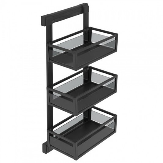 Кошик Starax 3-х уровн. бічного кріплення L, лівий (325х475х960) антрацит S-6721-A - 0