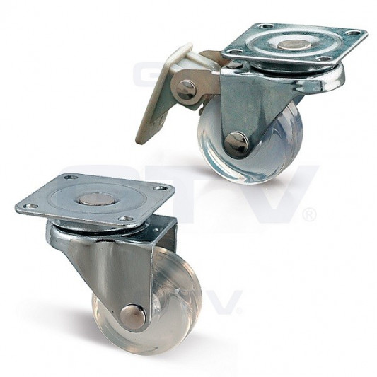 Ролик прозорий з майданчиком Ø35 з фіксатором GTV KMA - 0