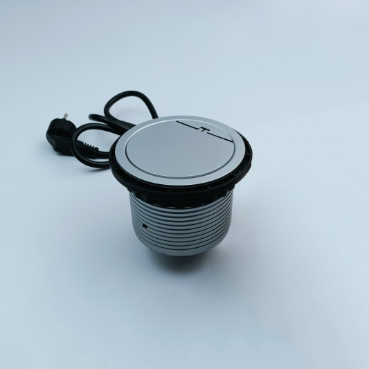 Подовжувач GTV 1 розетка SCHUKO зарядка USB 5V 2A Сірий - 0