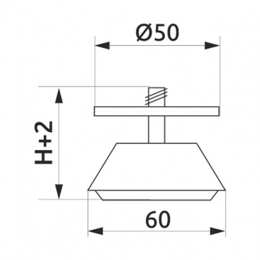 Ніжка меблева регульована NA 14 H=43 хром - 1