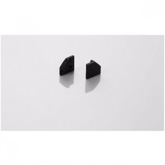 Профіль LED кутовий заглушка права чорна - 0