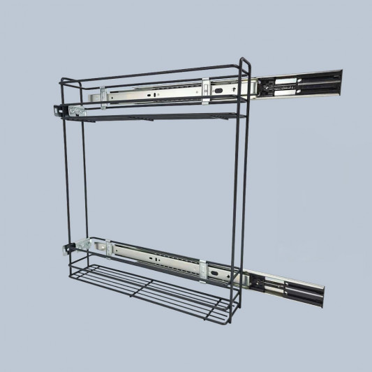 Карго 200 2 полки с боковым креплением 3D  Графит Poland (без направляющих) - 1