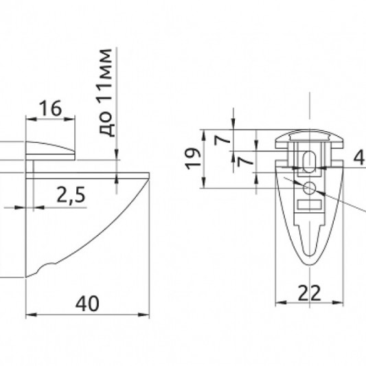 Пелікан Р 1516 хром 40х35 - 1