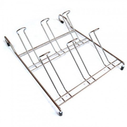 Полиця на релінг для склянок подвійна хром - 0