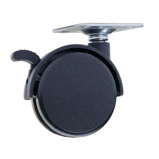 Ролик пластиковый с площадкой Ø40 с тормозом - 0
