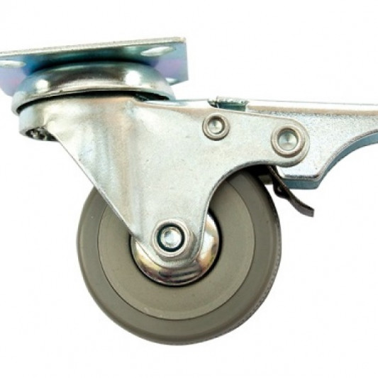 Ролик гумовий з майданчиком Ø50 з гальмом - 0